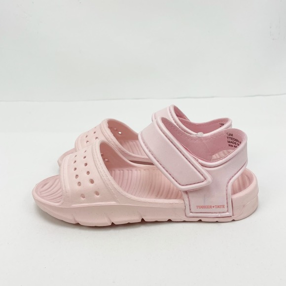 Tucker Tate Girls Eden Sandal 12M Pink Water Friendly Easy-On Hook Loop Strap - Picture 5 of 10